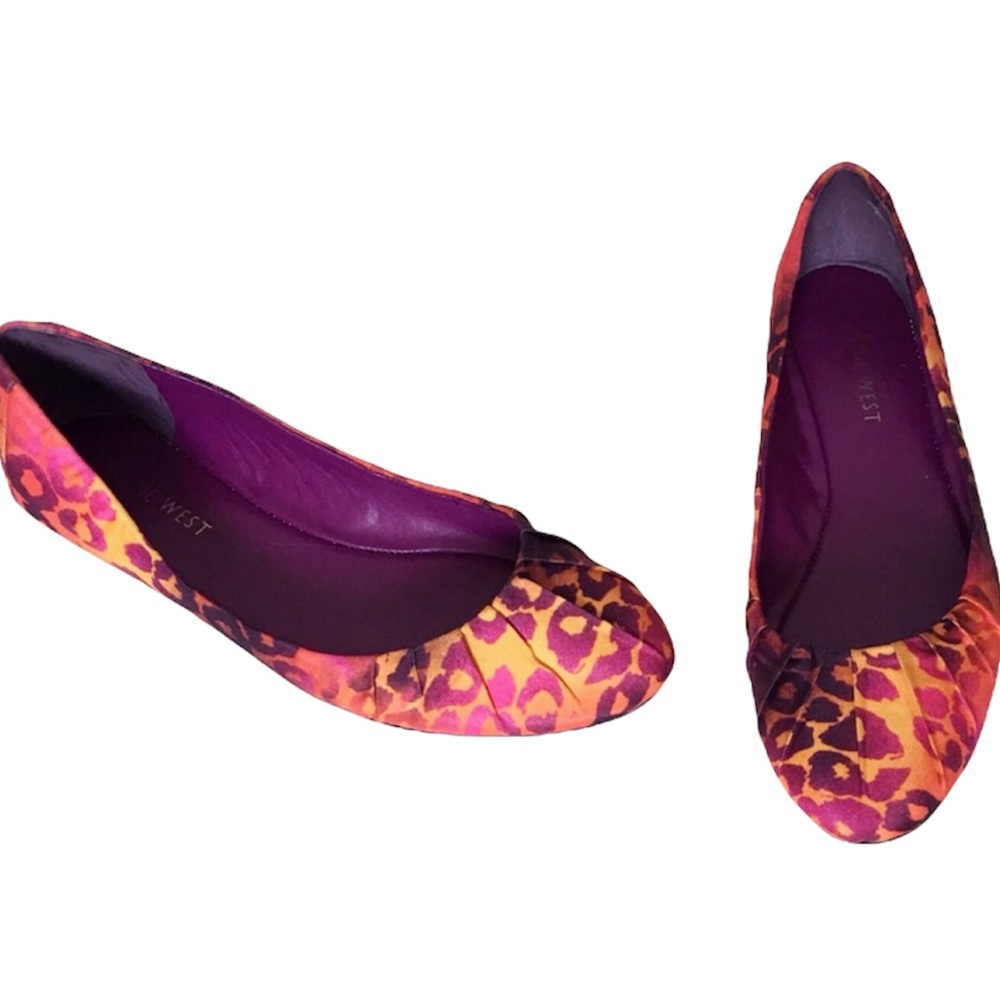 NINE WEST Blustery Leopard Animal Print Ballerina Slip-on Flats